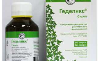 Лечение кашля у детей сиропом Геделикс