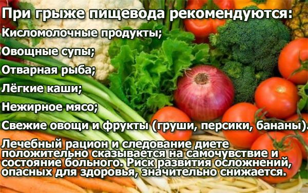 Рекомендации в питание.
